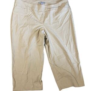 Valerie Stevens Womens plus size khaki career wear capri pants